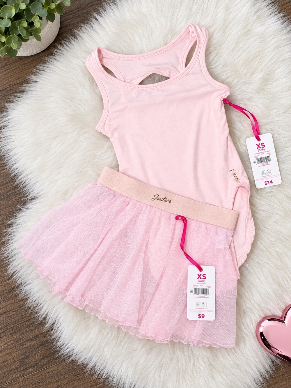 Justice Light Pink Tulle Tank Dress